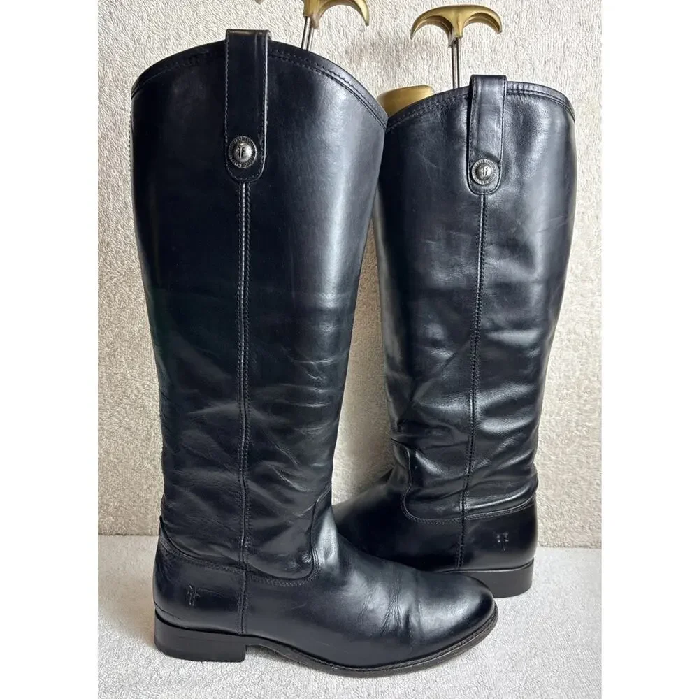 Frye Melissa Button #77167 Leather Equestrian Riding Biker Womens Boots 7.5 B